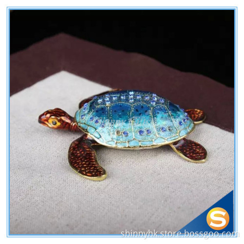 Pewter Turtle Metal Box Trinket Box